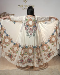 Indo-western heavy shrug set- off white