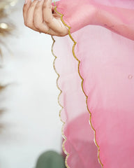 Gathered 3Pc Anarkali Suit with Embroidery