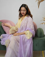 Mul chanderi ombre shaded A-line anarkali