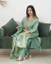 Shimmer tissue gotta patti designer suit