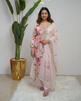 Satin silk handworked salwar suit