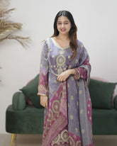 Crush tissue ombre shaded party wear