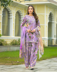Cotton farshi salwar lilac color
