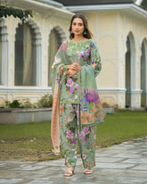 Cotton farshi salwar mint green color