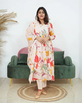 Printed 3Pc Anarkali Suit with Pleats