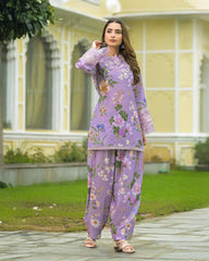 Cotton farshi salwar lilac color
