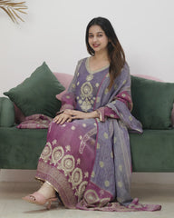 Crush tissue ombre shaded party wear