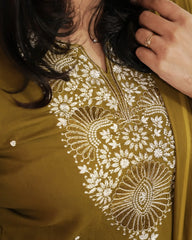 Embroidered 3Pc Salwar Suit with Pockets