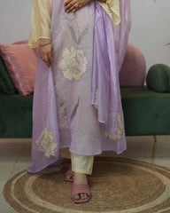 Mul chanderi ombre shaded A-line anarkali