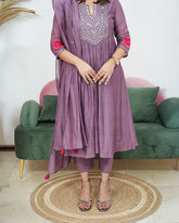 3Pc Mirror Worked Anarkali