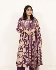 Printed 3Pc Anarkali Suit