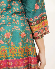 Floral Printed Panel Cut 3Pc Anarkali