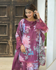 Cotton farshi salwar wine brown color