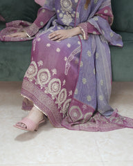 Crush tissue ombre shaded party wear