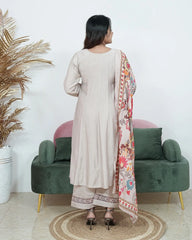 Solid Panel Cut 3Pc Anarkali