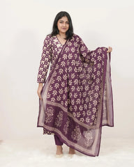 Printed A-line 3Pc Salwar Suit