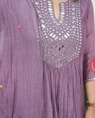 3Pc Mirror Worked Anarkali