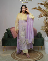 Mul chanderi ombre shaded A-line anarkali