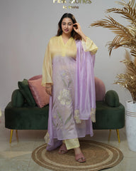 Mul chanderi ombre shaded A-line anarkali