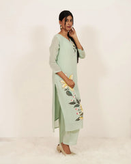 Floral Painted 3Pc Salwar Suit