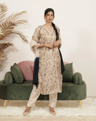 Printed Brocade 3Pc Salwar Suit