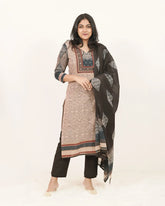 Printed 3Pc Salwar Suit with Mirrors