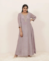 Embroidered Panel Cut 2Pc Gown