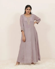Embroidered Panel Cut 2Pc Gown