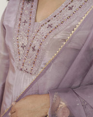 Handworked Tissue Silk 3Pc Anarkali