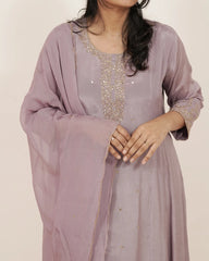 Embroidered Panel Cut 2Pc Gown