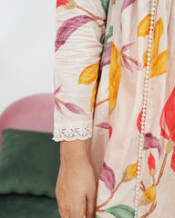 Printed 3Pc Anarkali Suit with Pleats