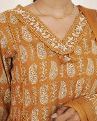 Paisley Printed 3Pc Anarkali Suit