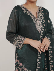 Embroidered 3Pc Short Salwar Suit