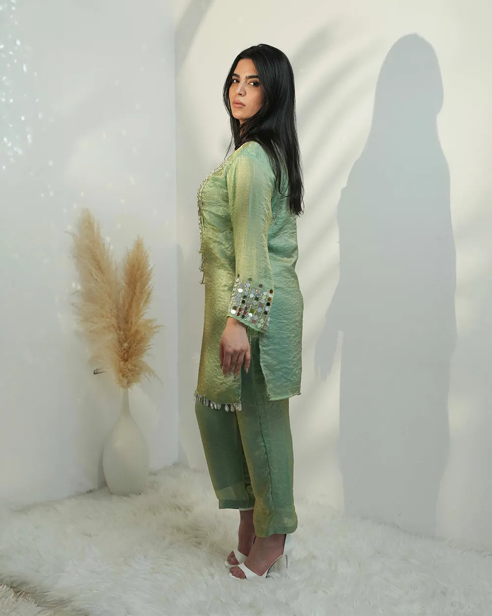 Fendi mirror worked co-ord set - green