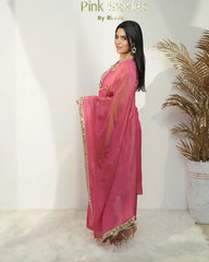 Heavy shimmer tissue mirror salwar suit pink