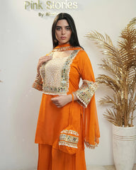 Fanta shade  square heavy mirror yoke salwar suit