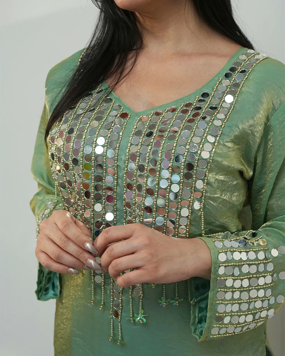 Fendi mirror worked co-ord set - green