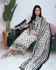 Polka Dot Printed Salwar Suit – Beige