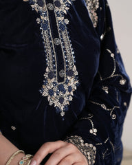Premium Velvet Salwar Suit – Navy Blue
