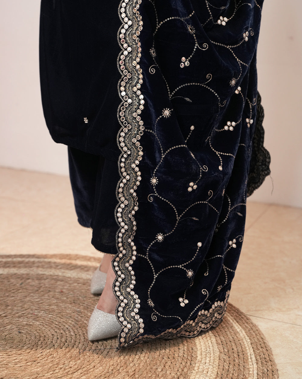 Premium Velvet Salwar Suit – Navy Blue