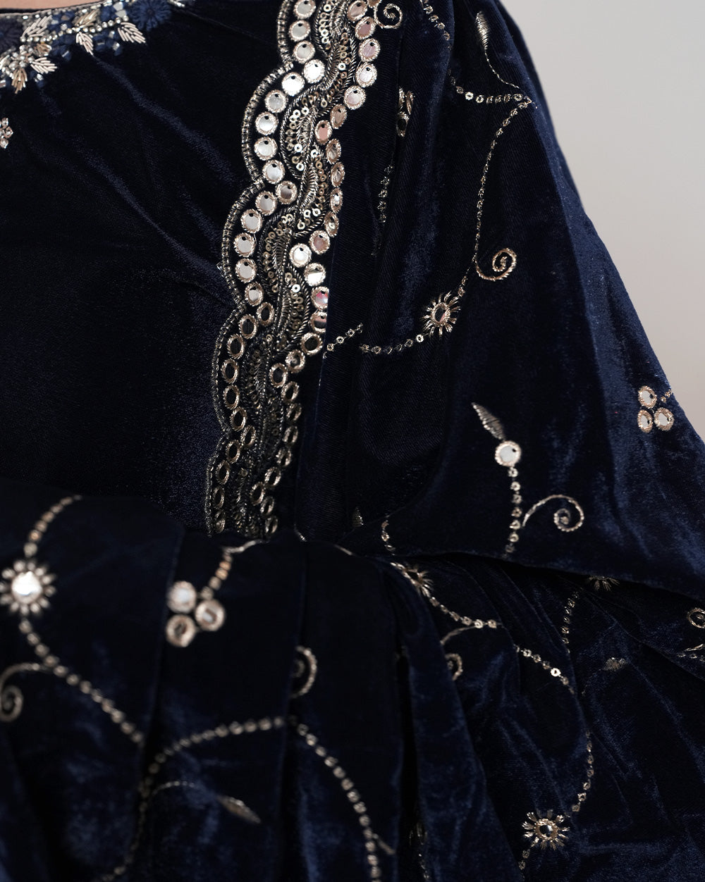 Premium Velvet Salwar Suit – Navy Blue