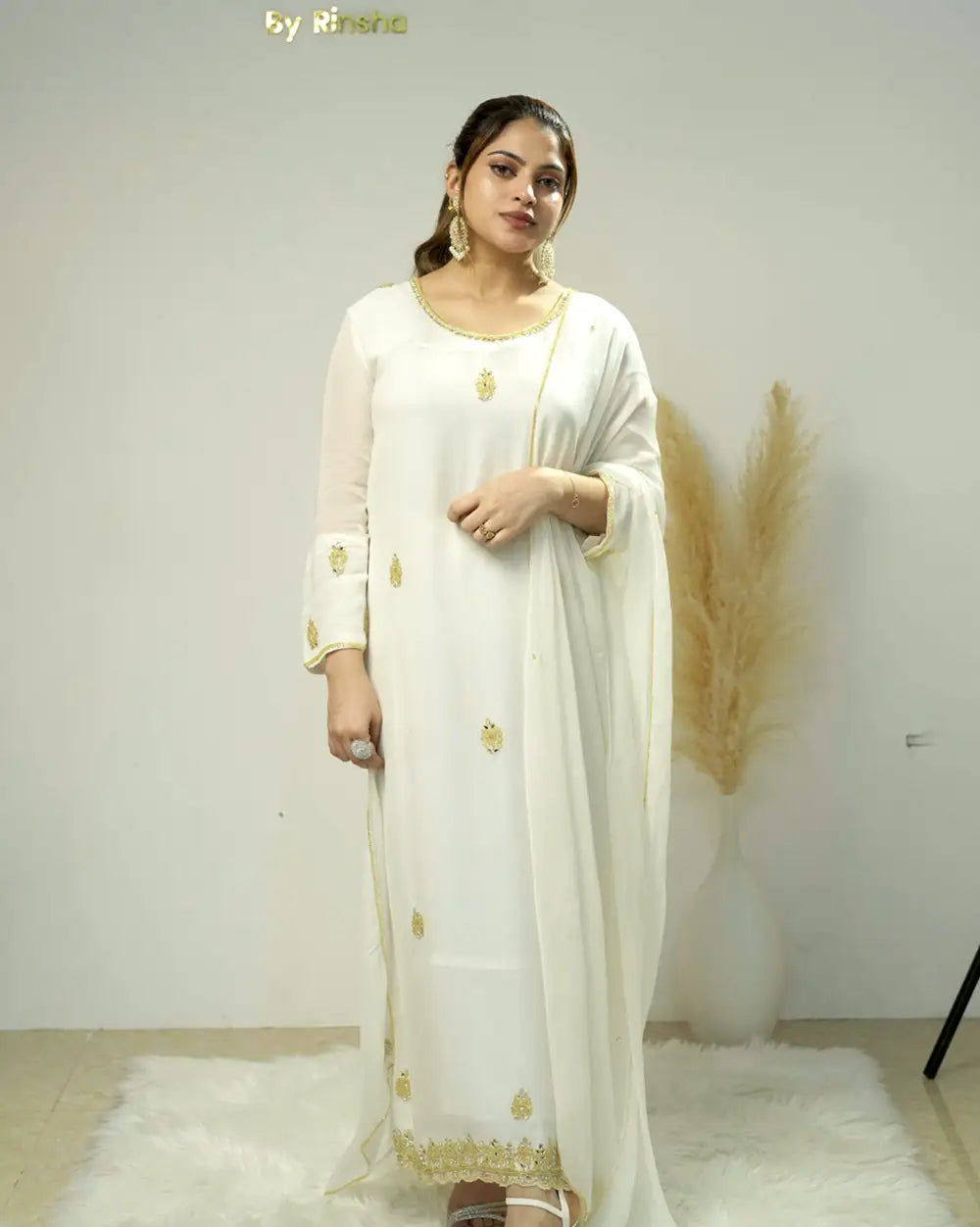 Georgette Salwar suit white shade