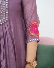 3Pc Mirror Worked Anarkali