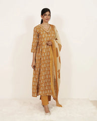 Paisley Printed 3Pc Anarkali Suit