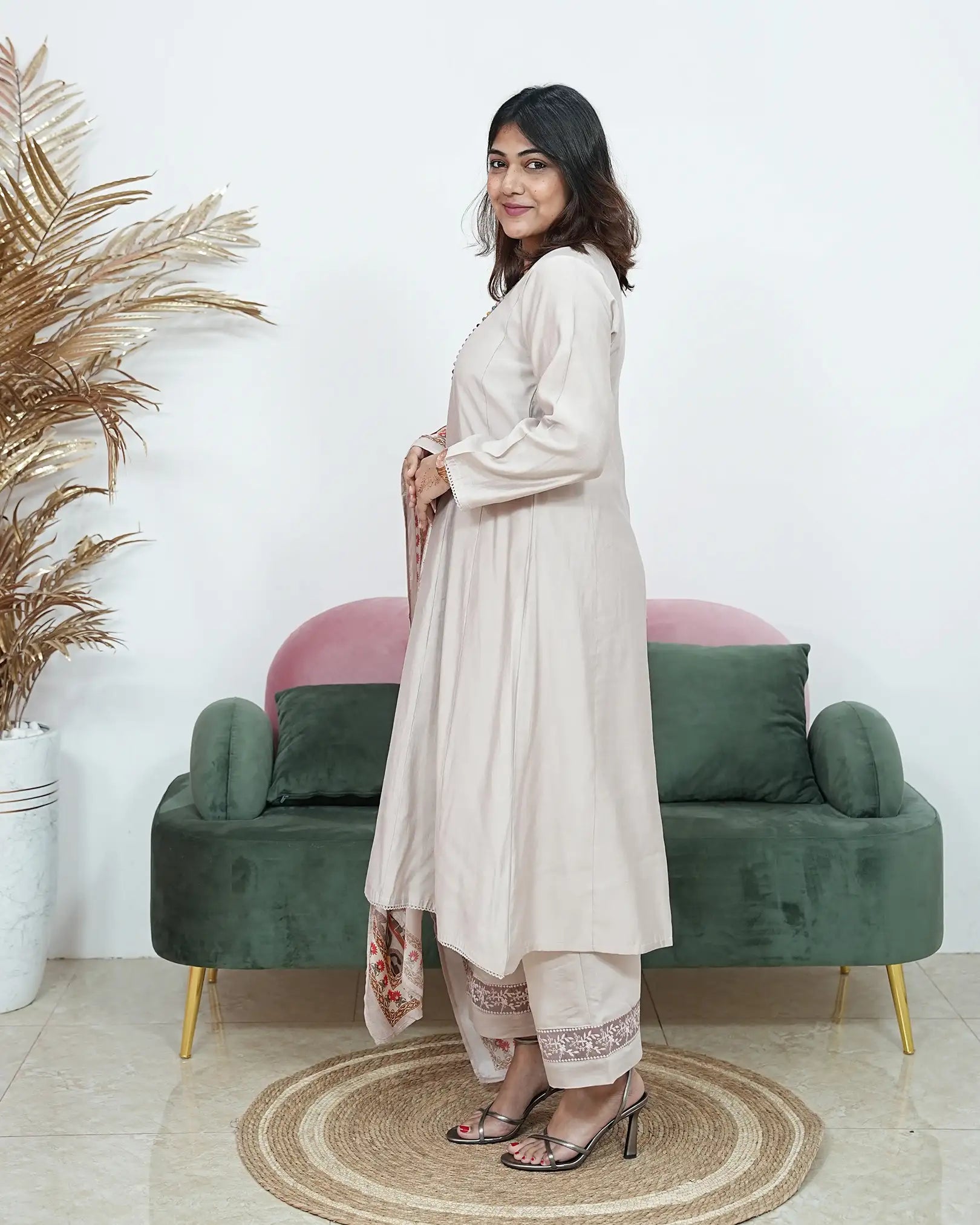 Solid Panel Cut 3Pc Anarkali