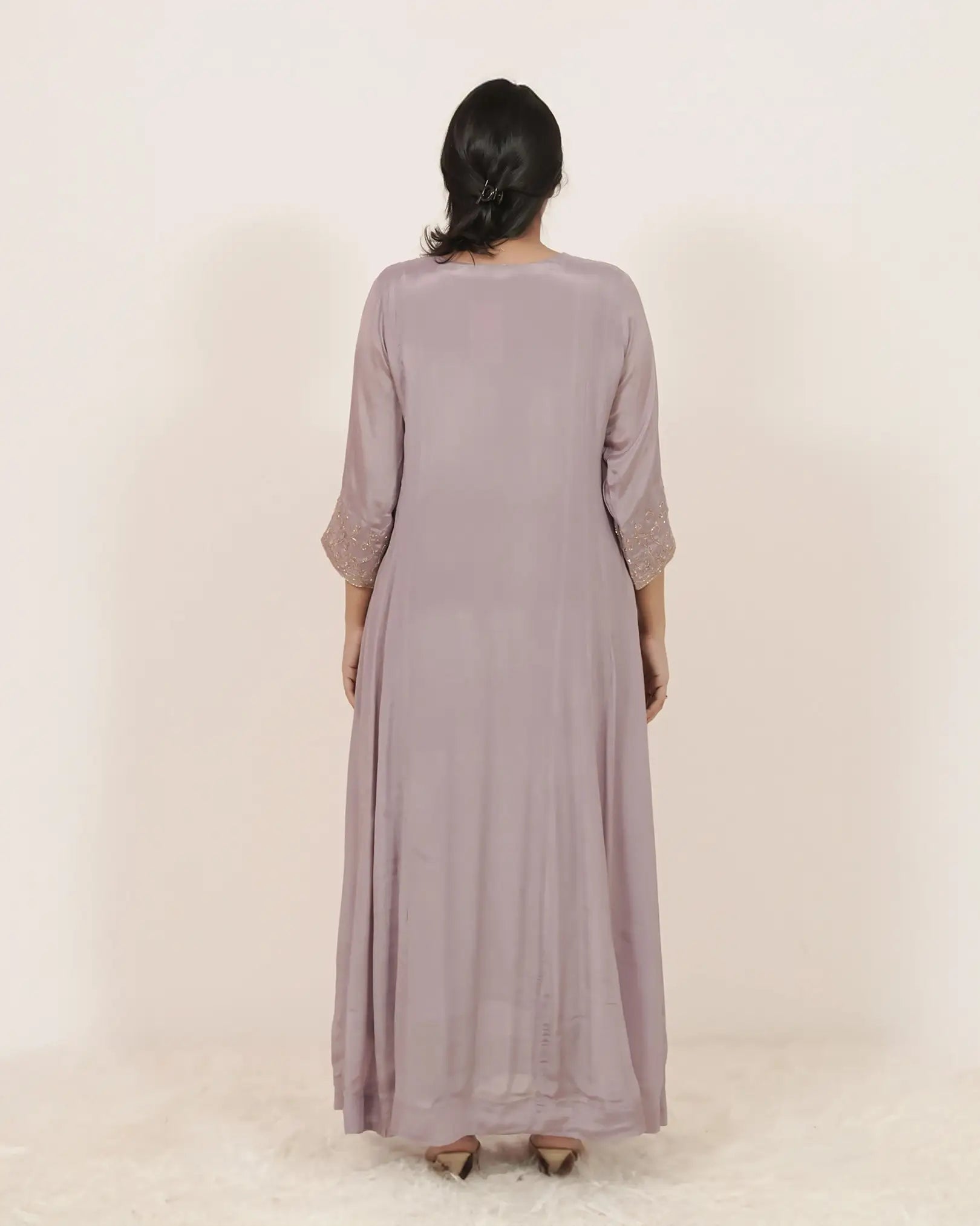 Embroidered Panel Cut 2Pc Gown
