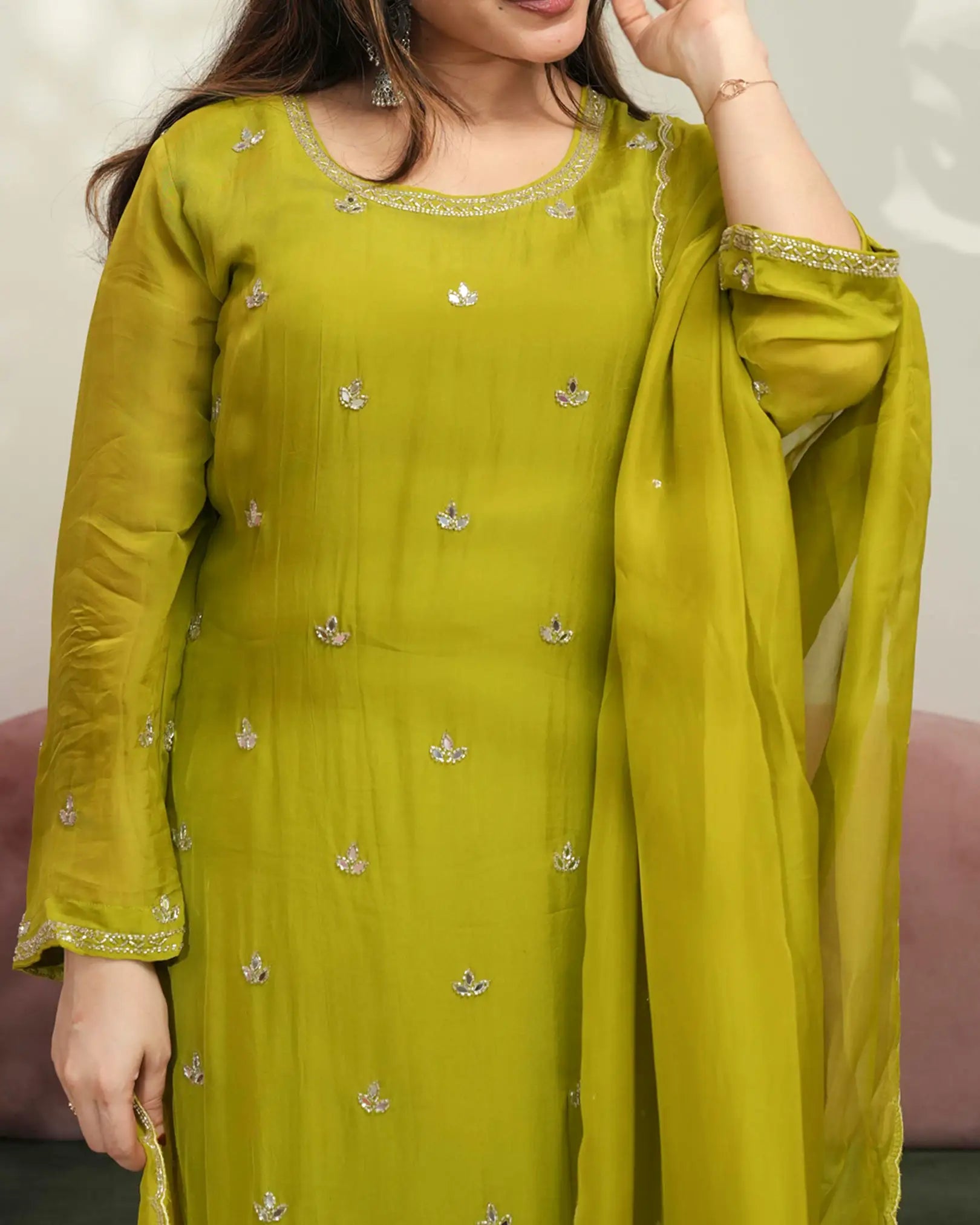 Organza handworked salwar suit