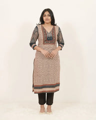 Printed 3Pc Salwar Suit with Mirrors