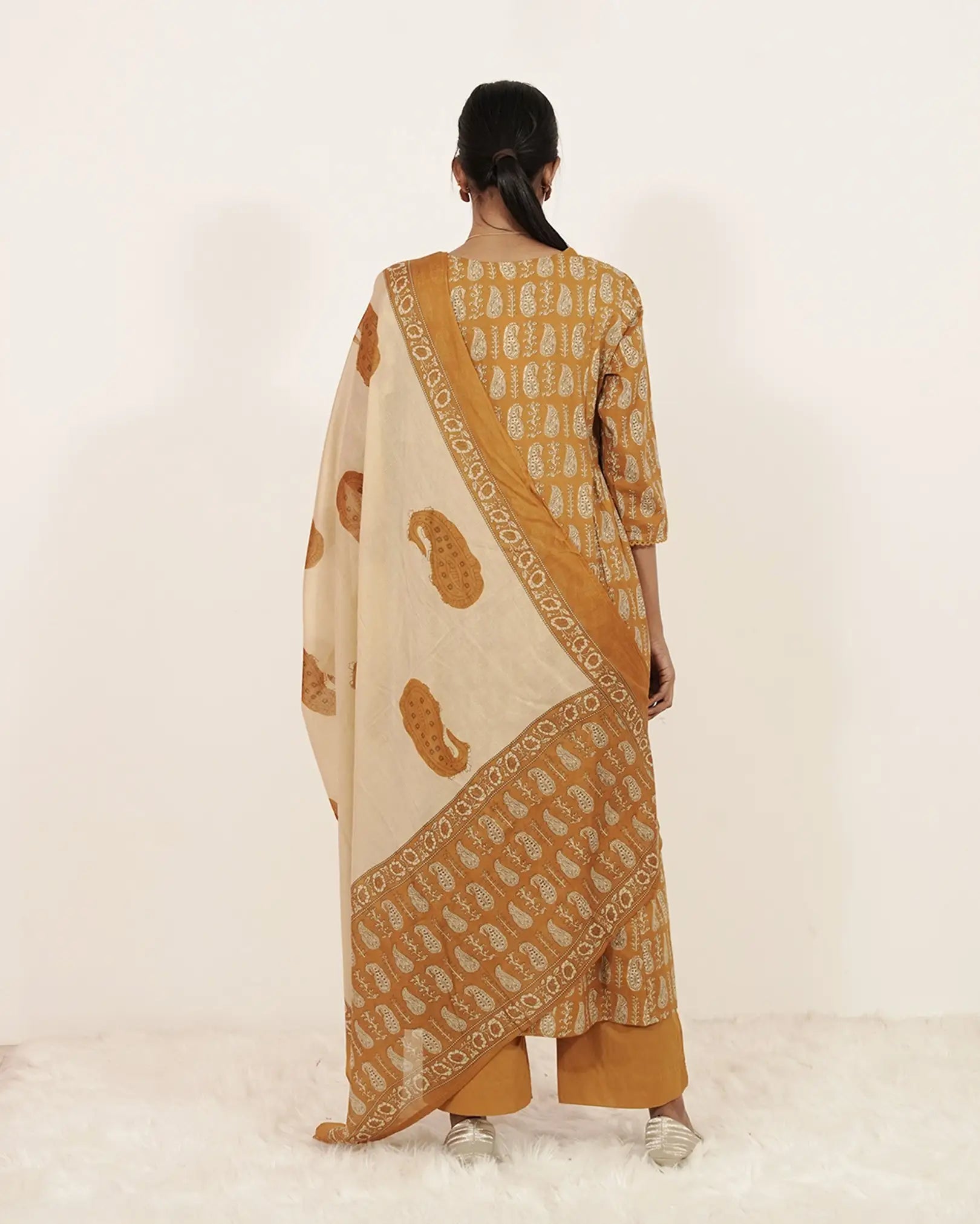 Paisley Printed 3Pc Anarkali Suit