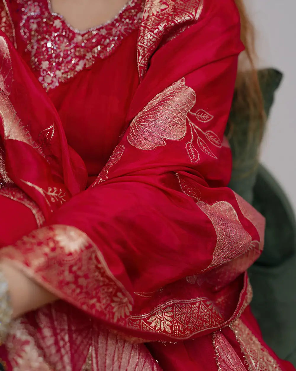 Rani pink cotton silk panel cut Anarkali